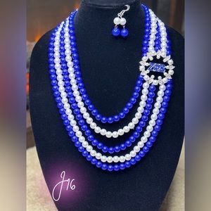 Elegant Zeta Phi Beta Sorority Pearl Jewelry Set